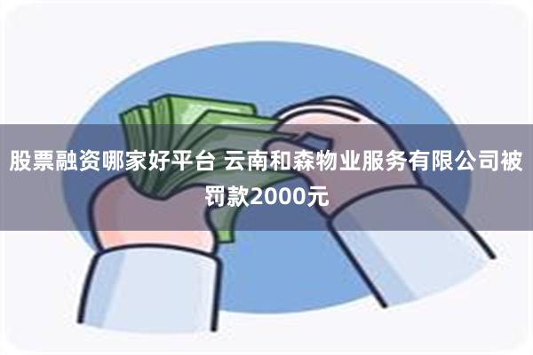 股票融资哪家好平台 云南和森物业服务有限公司被罚款2000元