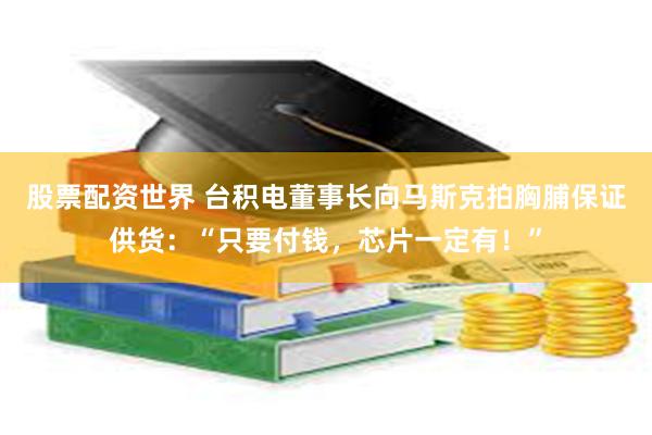 股票配资世界 台积电董事长向马斯克拍胸脯保证供货：“只要付钱，芯片一定有！”